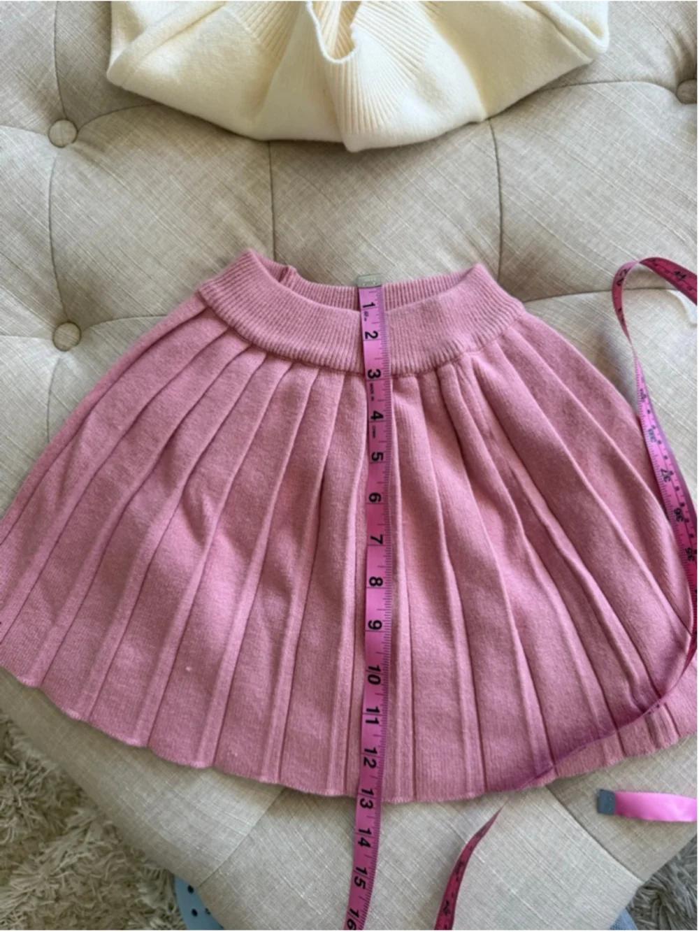 Girls Matching Set Size 6 Pink & Cream Sweater Skirt Outfit